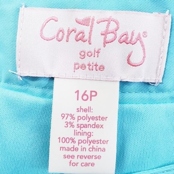 CORAL Bay Golf, Tennis Skort Size 16 Petite Turquoise Athletic wear - Picture 2 of 8